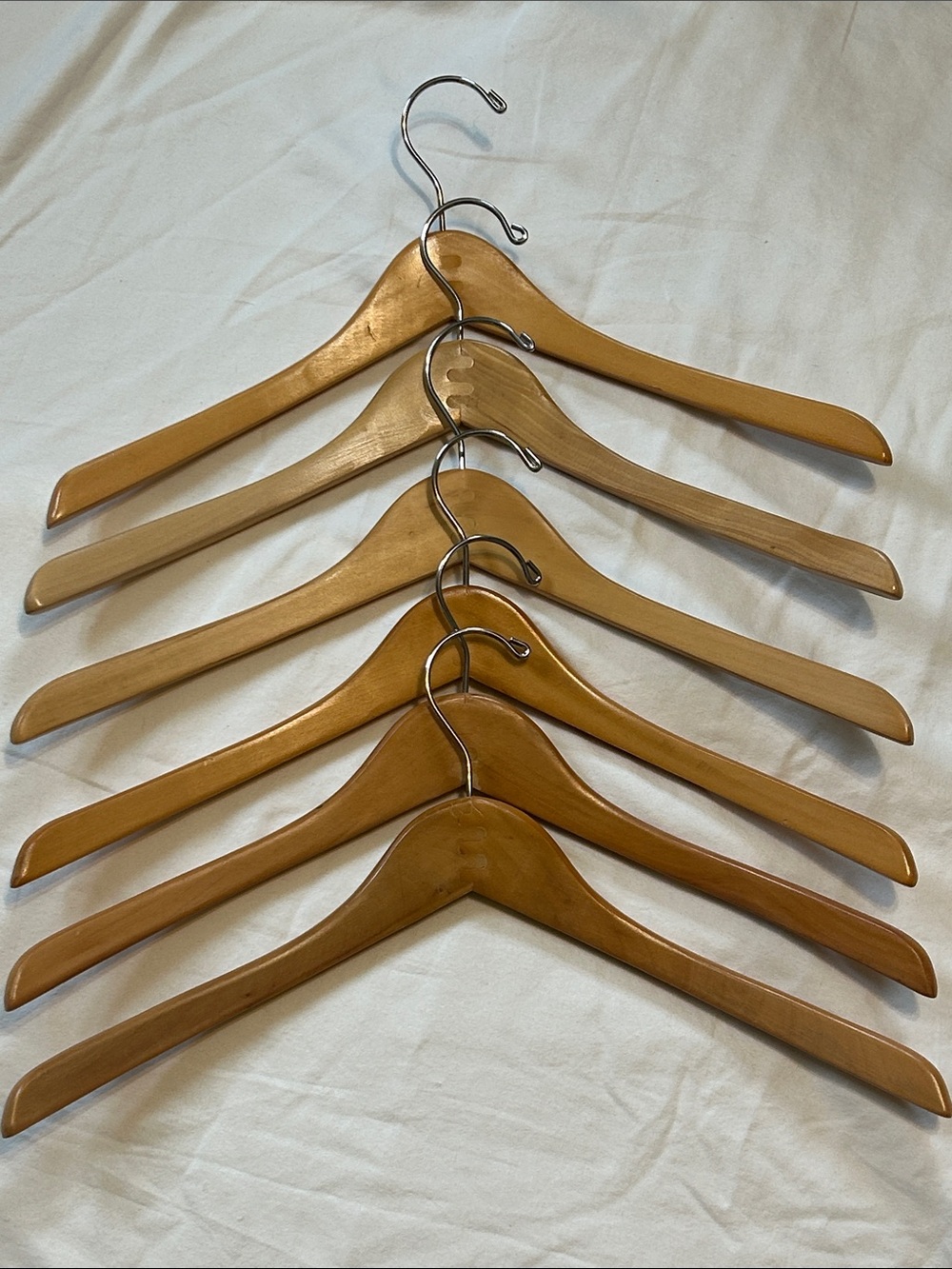 *Wooden Suit Hangers - Natural Brown (Set of 6)